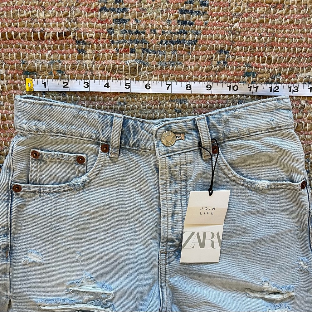 Zara Distressed High Rise Shorts - Picture 9 of 11